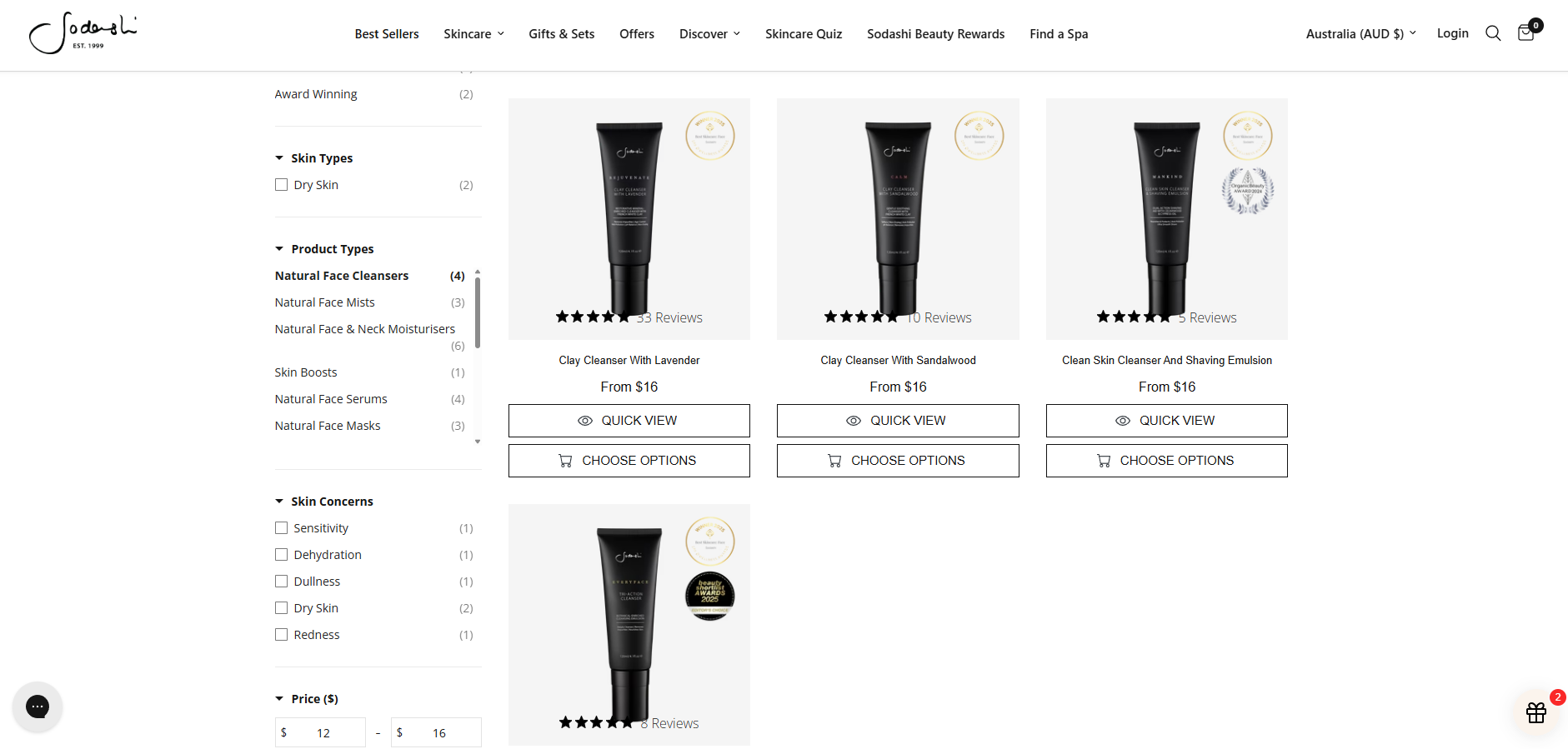 Sodashi - Tienda online de skincare premium desarrollada por DevSprinters